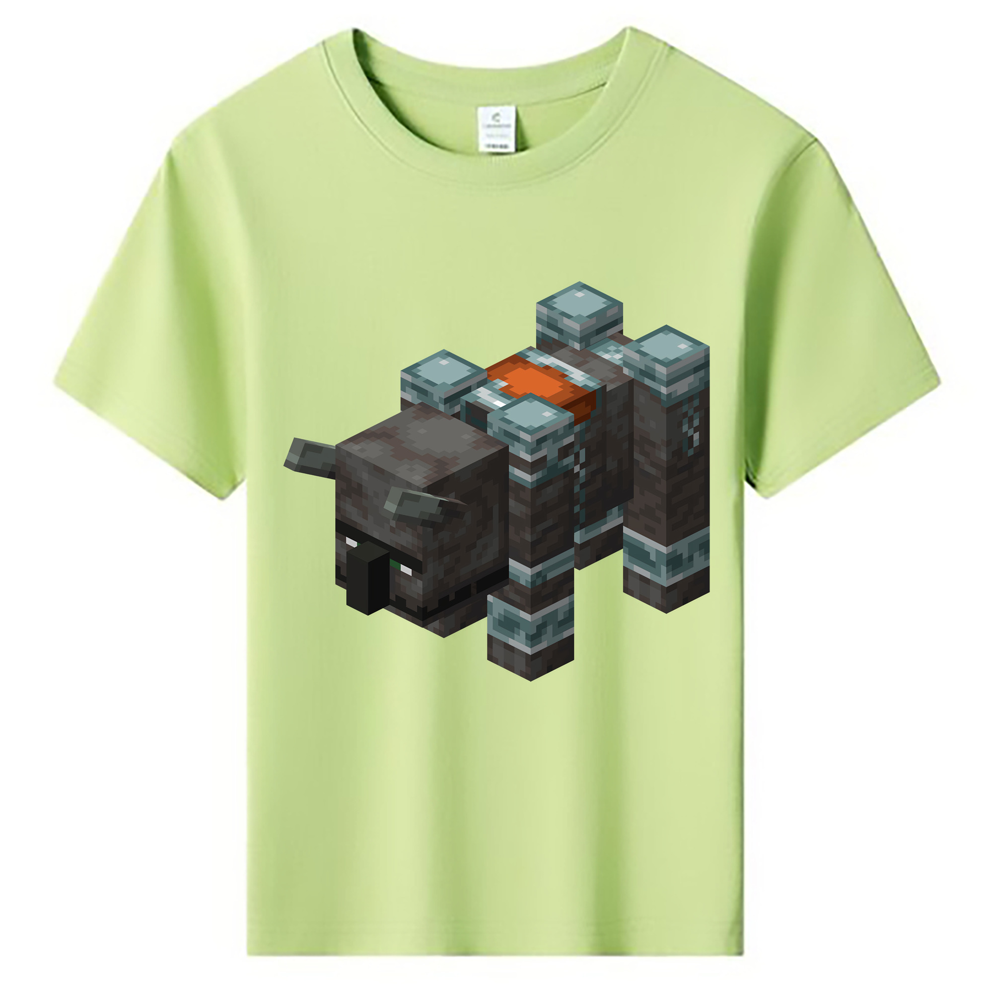 （画像用） マインクラフト ブロックの世界 Minecraft MC Block world 綿100％キッズTシャツ（フロントプリント）